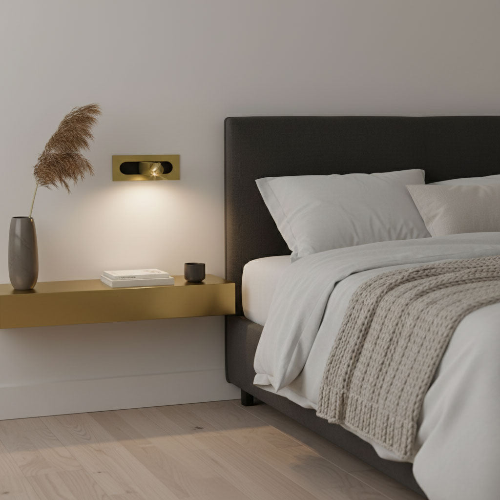 Aplique de pared LED rectangular empotrado ajustable moderno 1 luz