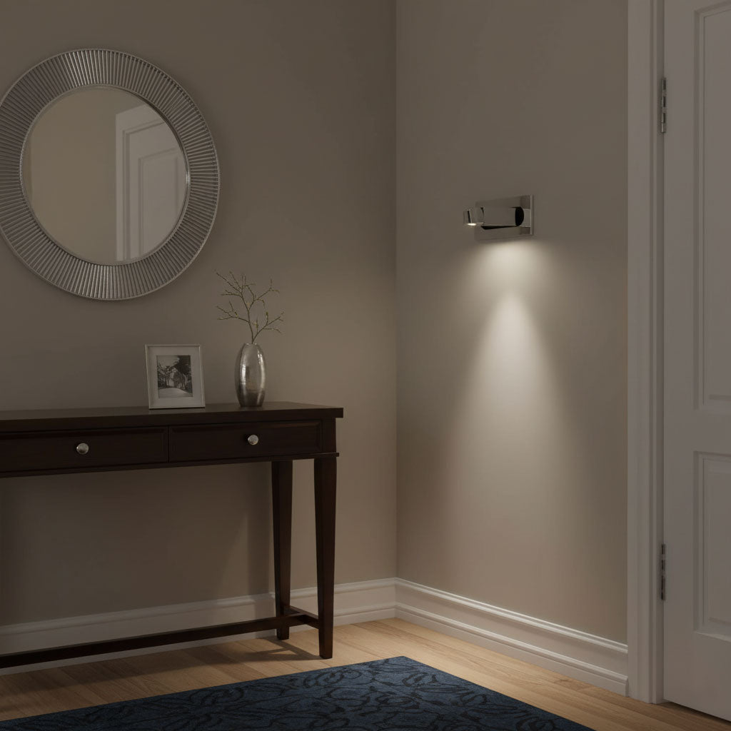 Aplique de pared LED rectangular empotrado ajustable moderno 1 luz