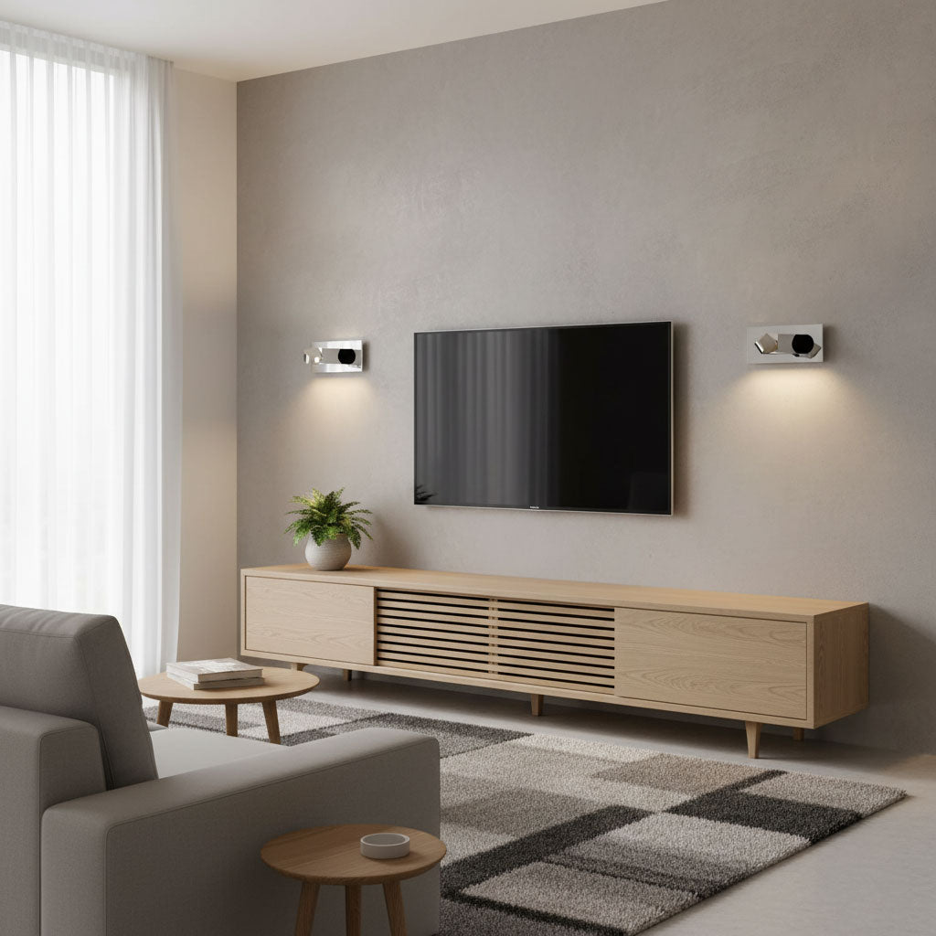 Aplique de pared LED rectangular empotrado ajustable moderno 1 luz