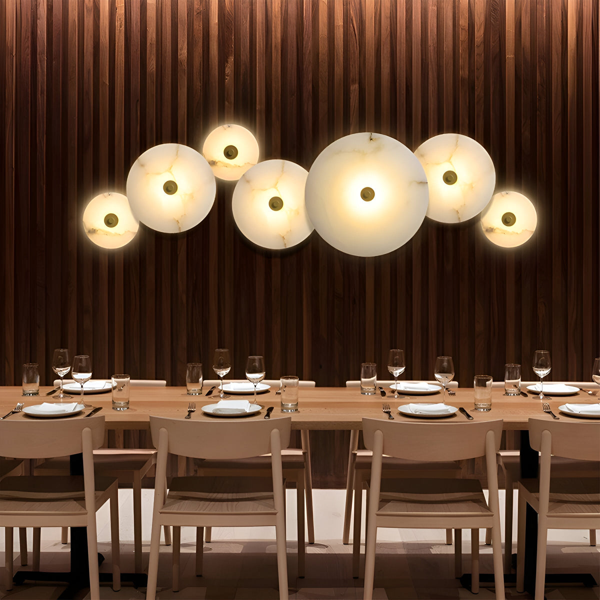 Lampada da parete moderna rotonda in marmo LED 1 luce