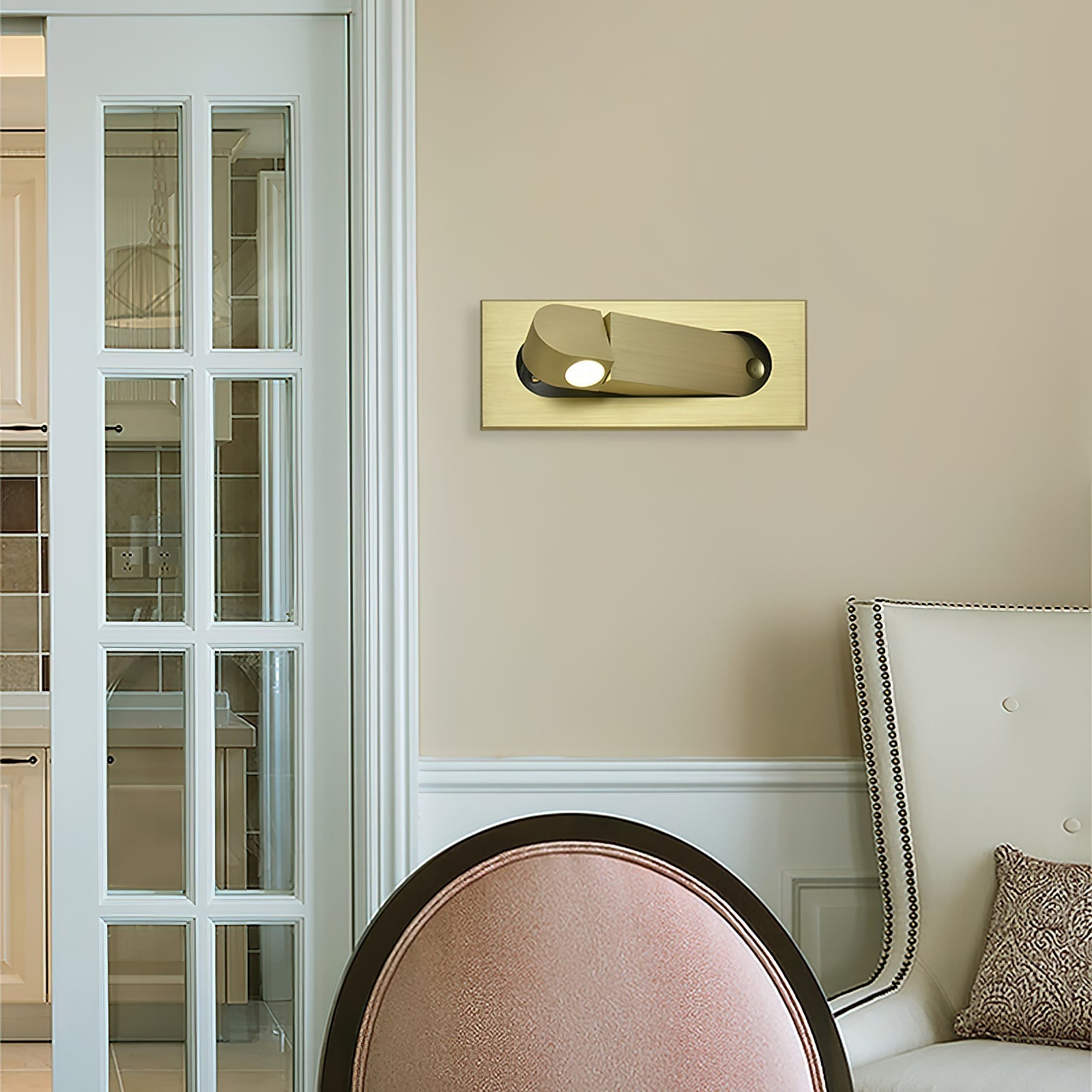 Aplique de pared LED rectangular empotrado ajustable moderno 1 luz