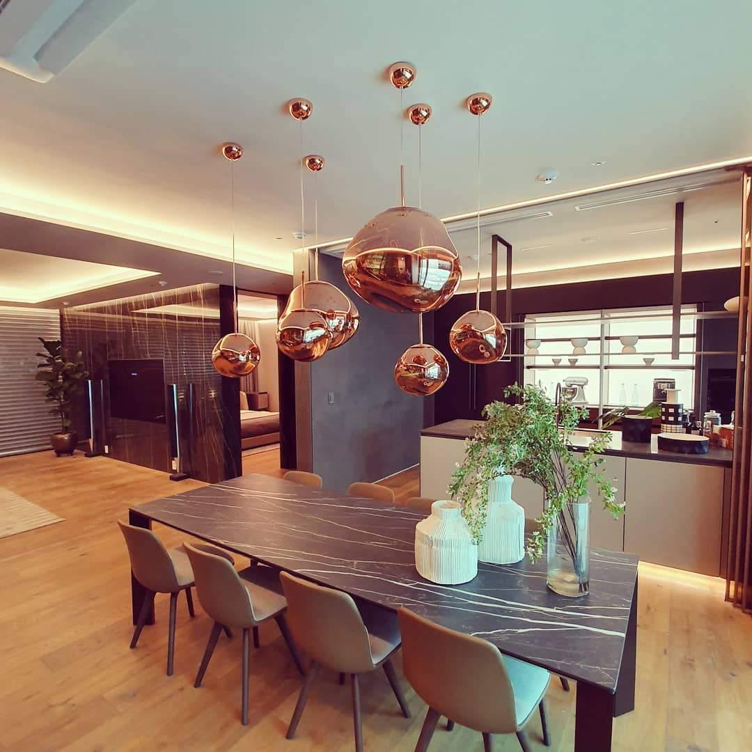 Lampadario moderno a cupola in vetro lava a 1 luce