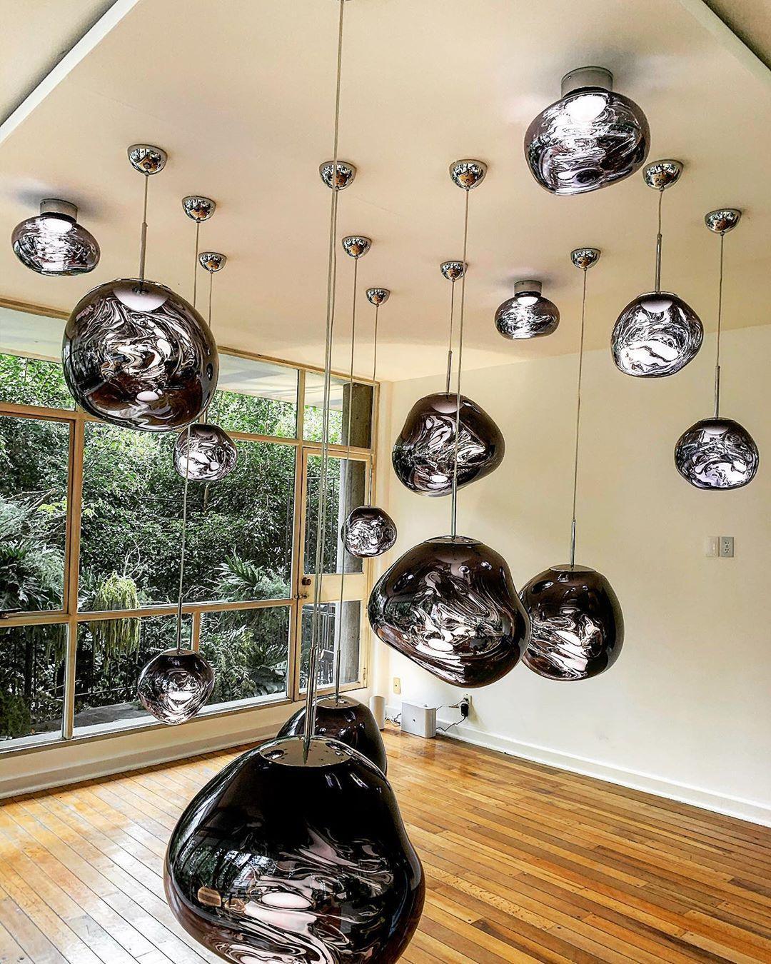 Lampadario moderno a cupola in vetro lava a 1 luce