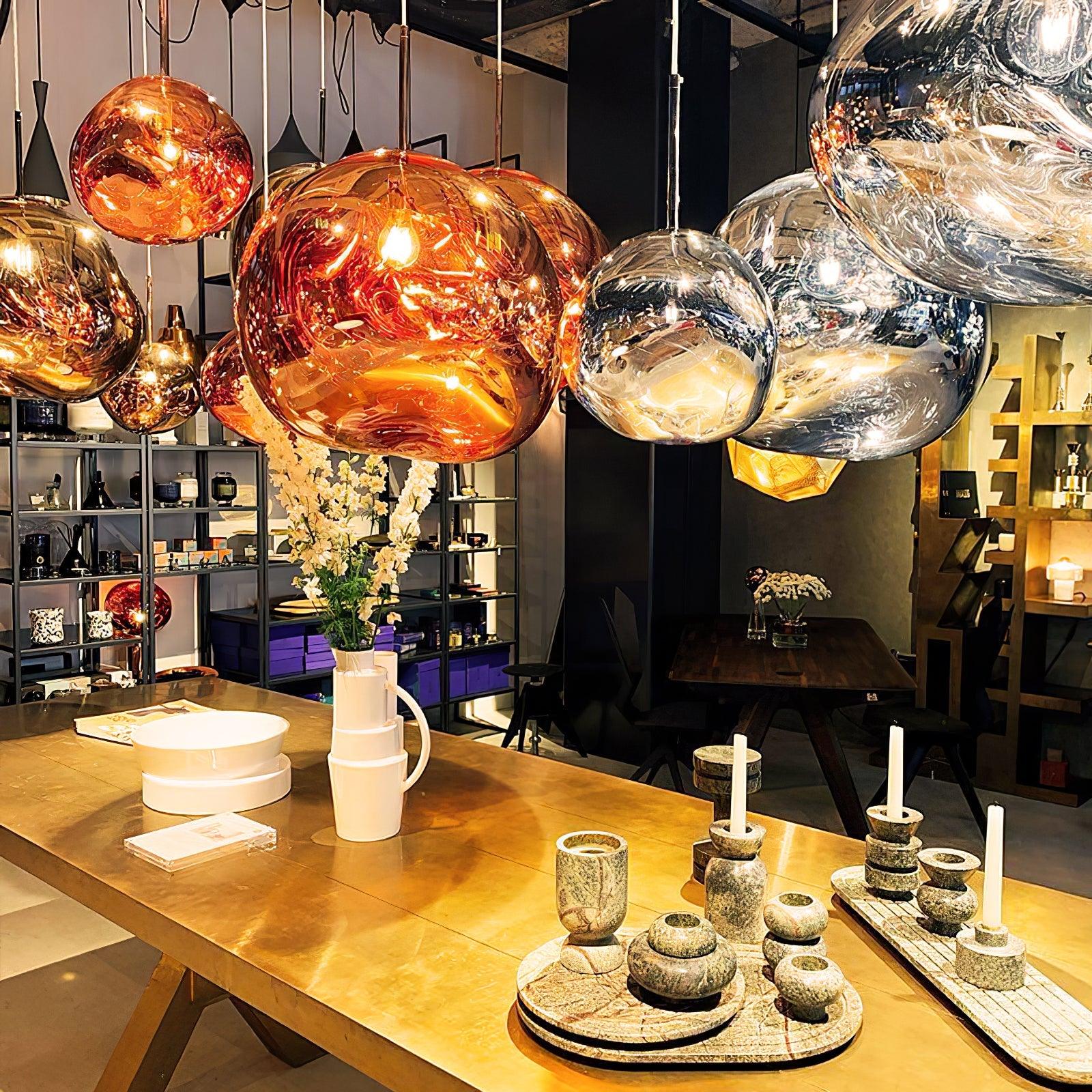 Lampadario moderno a cupola in vetro lava a 1 luce