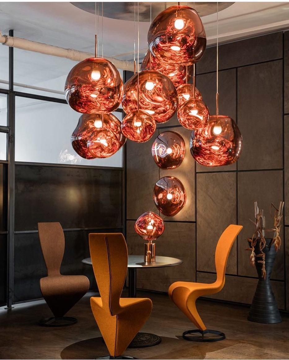 Lampadario moderno a cupola in vetro lava a 1 luce