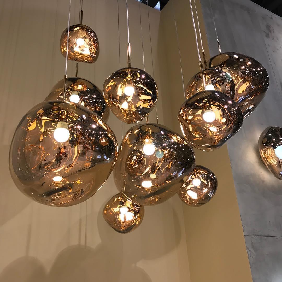 Lampadario moderno a cupola in vetro lava a 1 luce