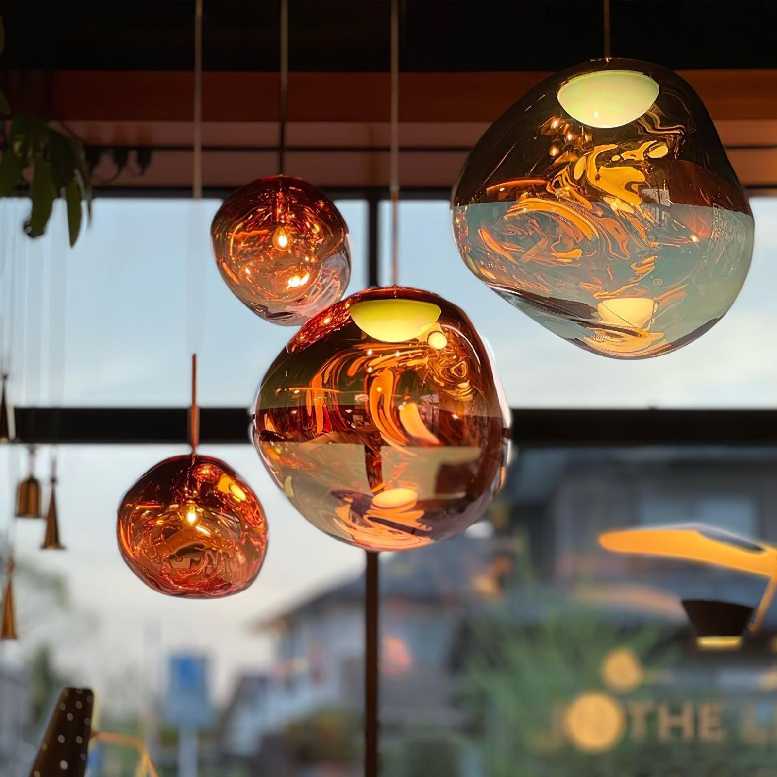 Lampadario moderno a cupola in vetro lava a 1 luce