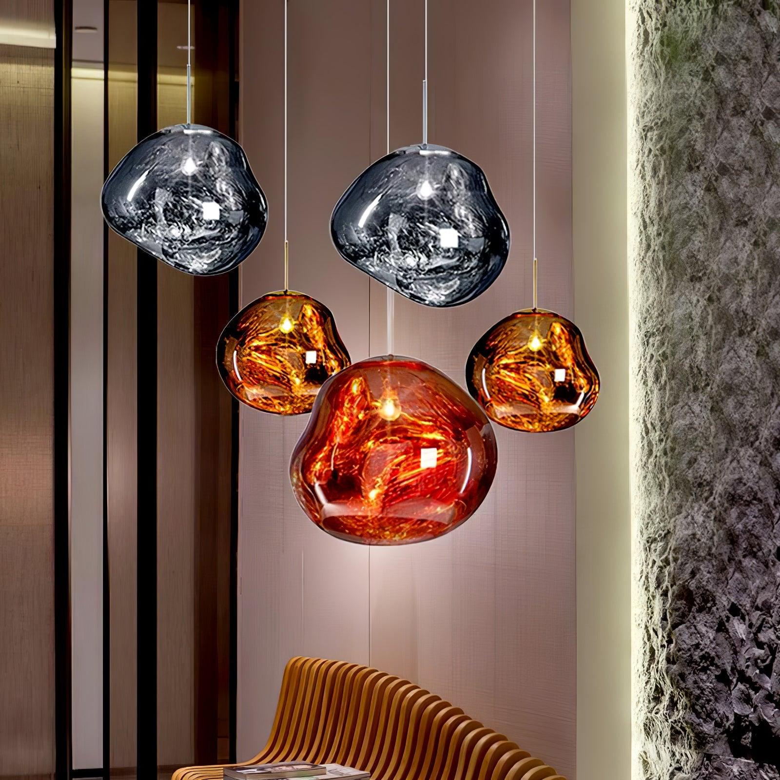 Lampadario moderno a cupola in vetro lava a 1 luce