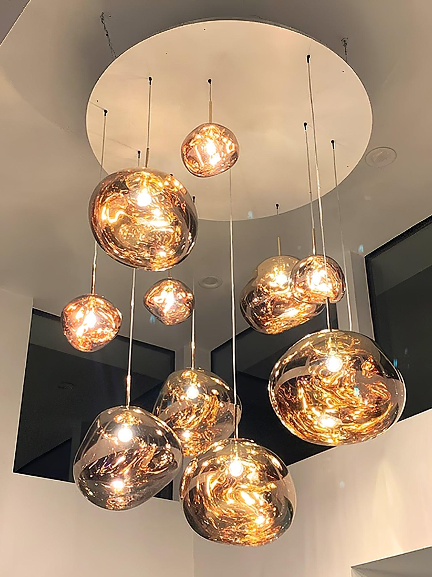 Lampadario moderno a cupola in vetro lava a 1 luce