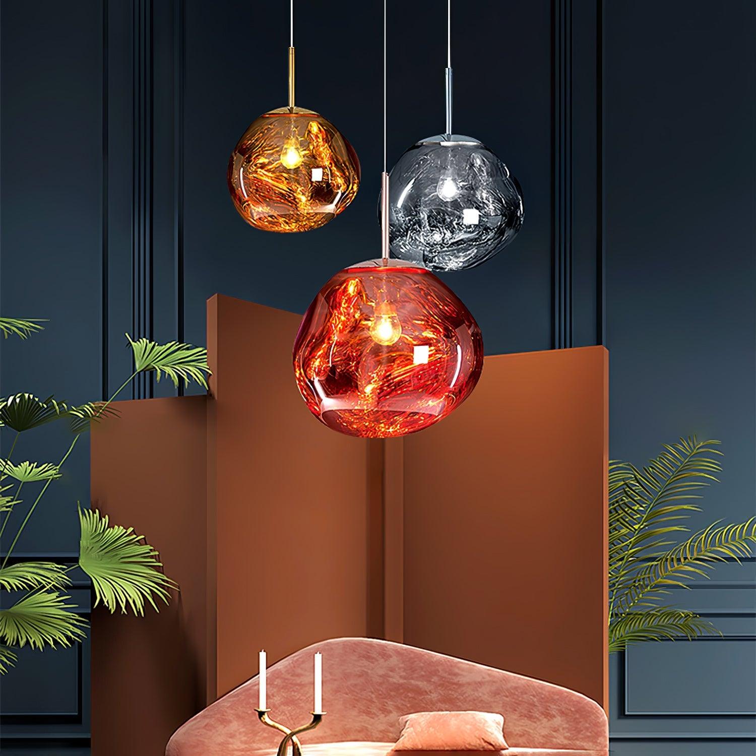 Lampadario moderno a cupola in vetro lava a 1 luce