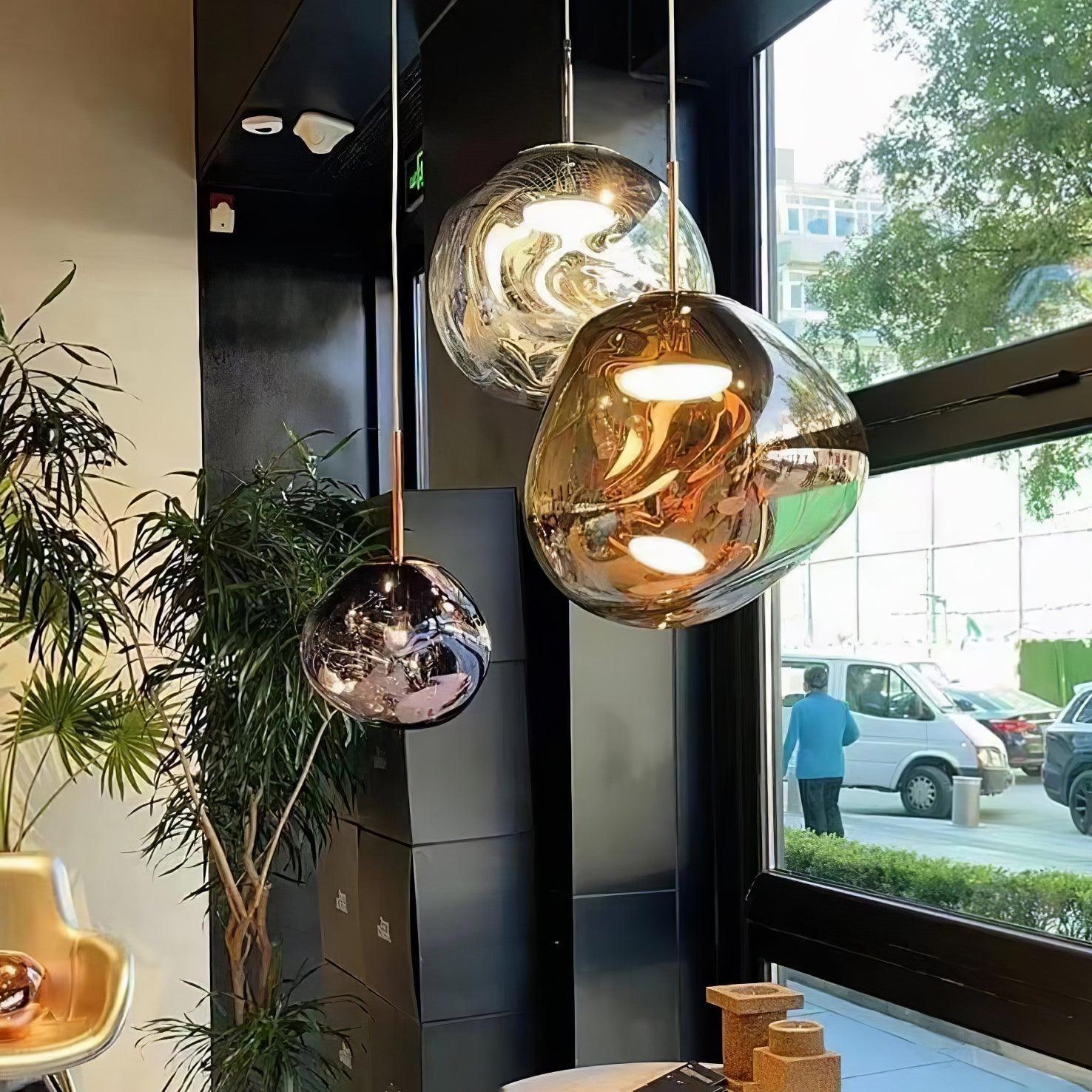 Lampadario moderno a cupola in vetro lava a 1 luce