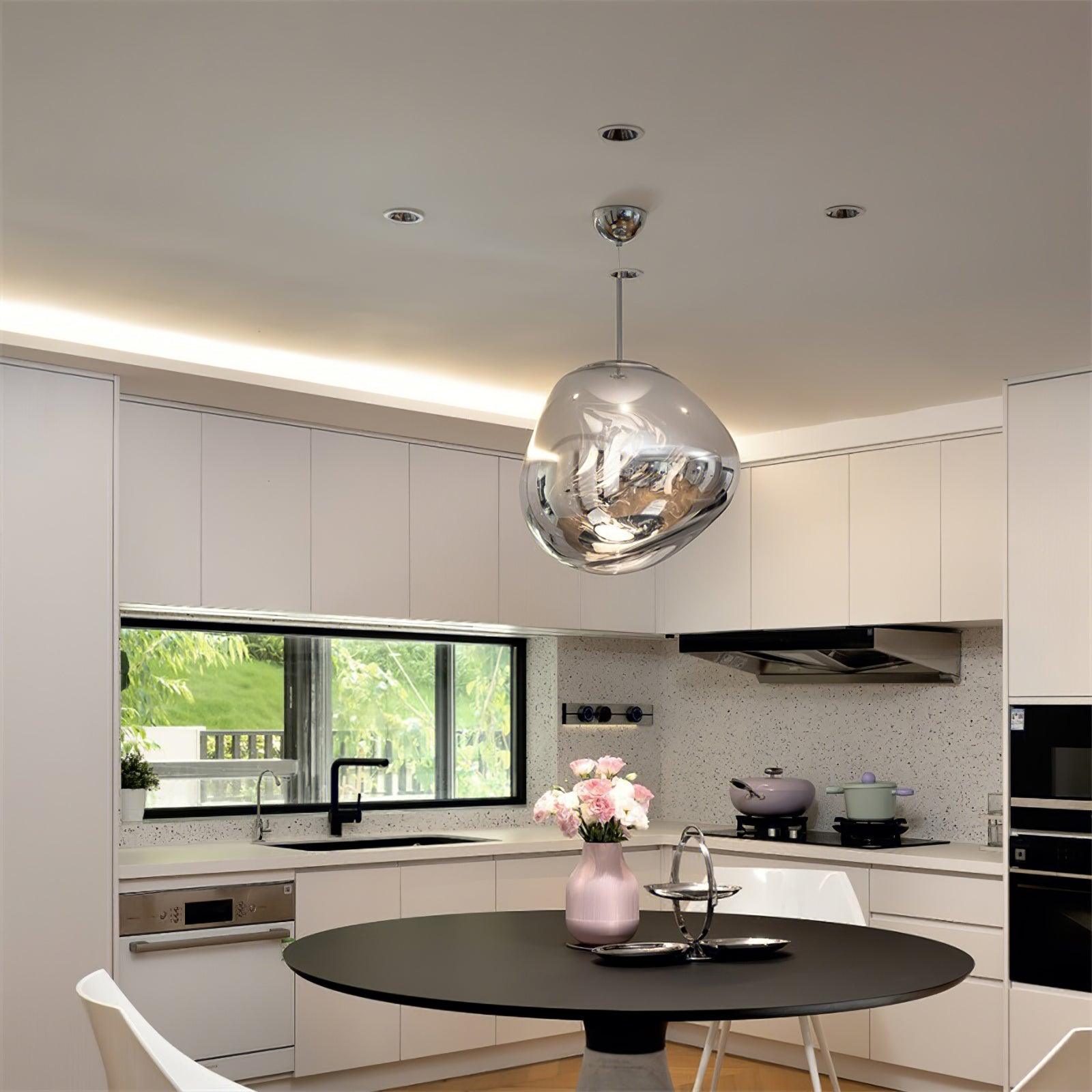 Lampadario moderno a cupola in vetro lava a 1 luce