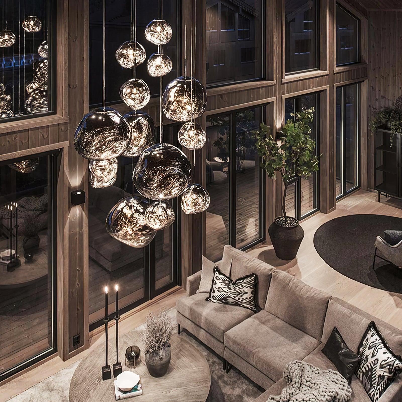 Lampadario moderno a cupola in vetro lava a 1 luce