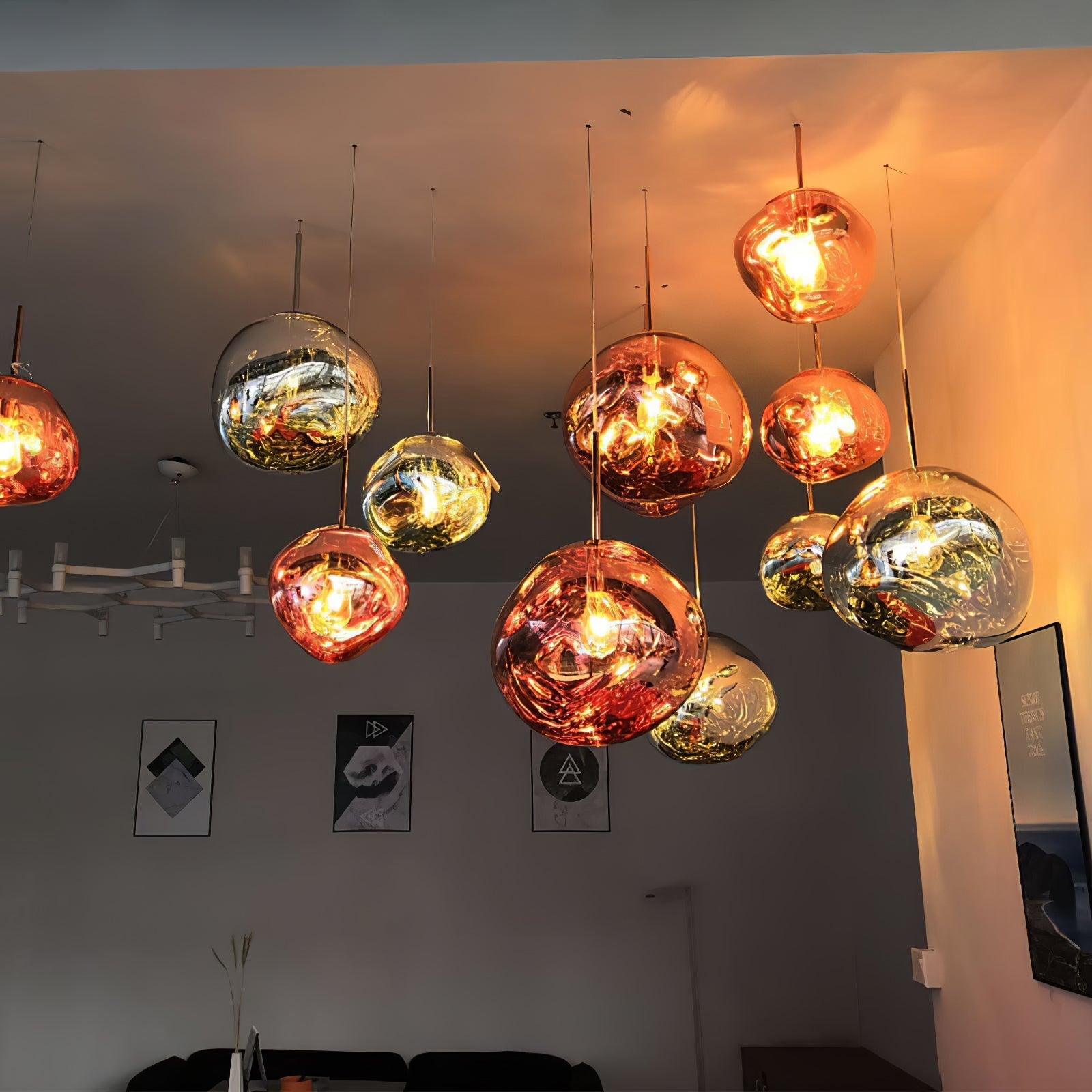 Lampadario moderno a cupola in vetro lava a 1 luce