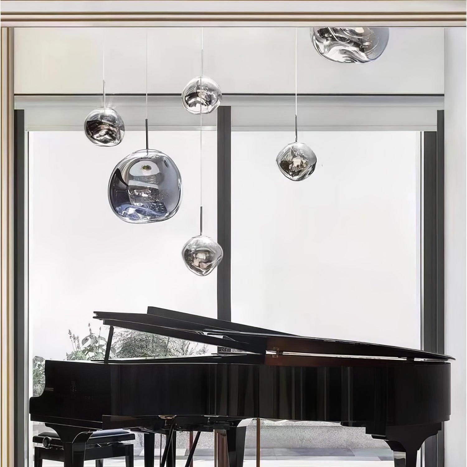 Lampadario moderno a cupola in vetro lava a 1 luce