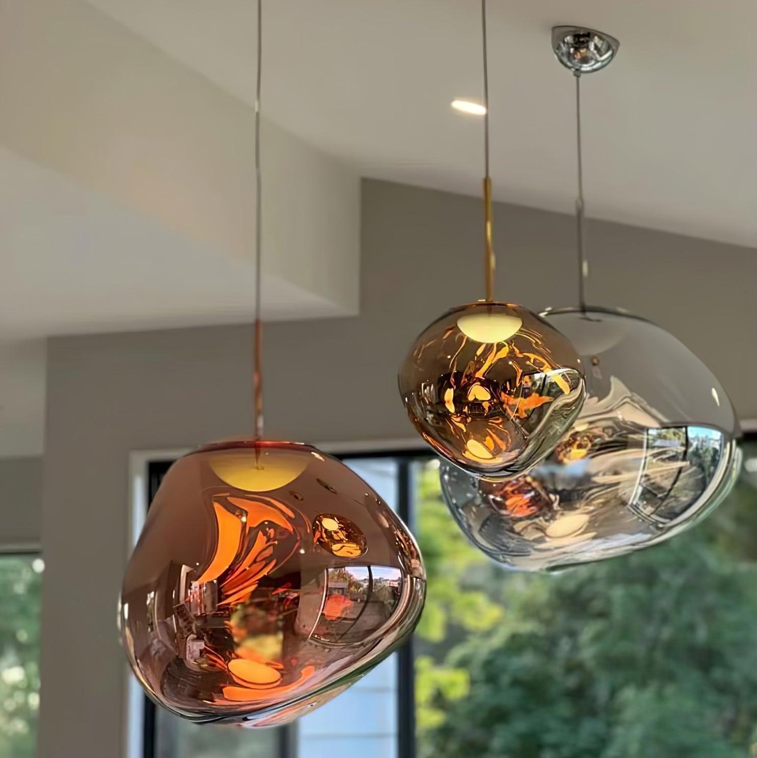 Lampadario moderno a cupola in vetro lava a 1 luce