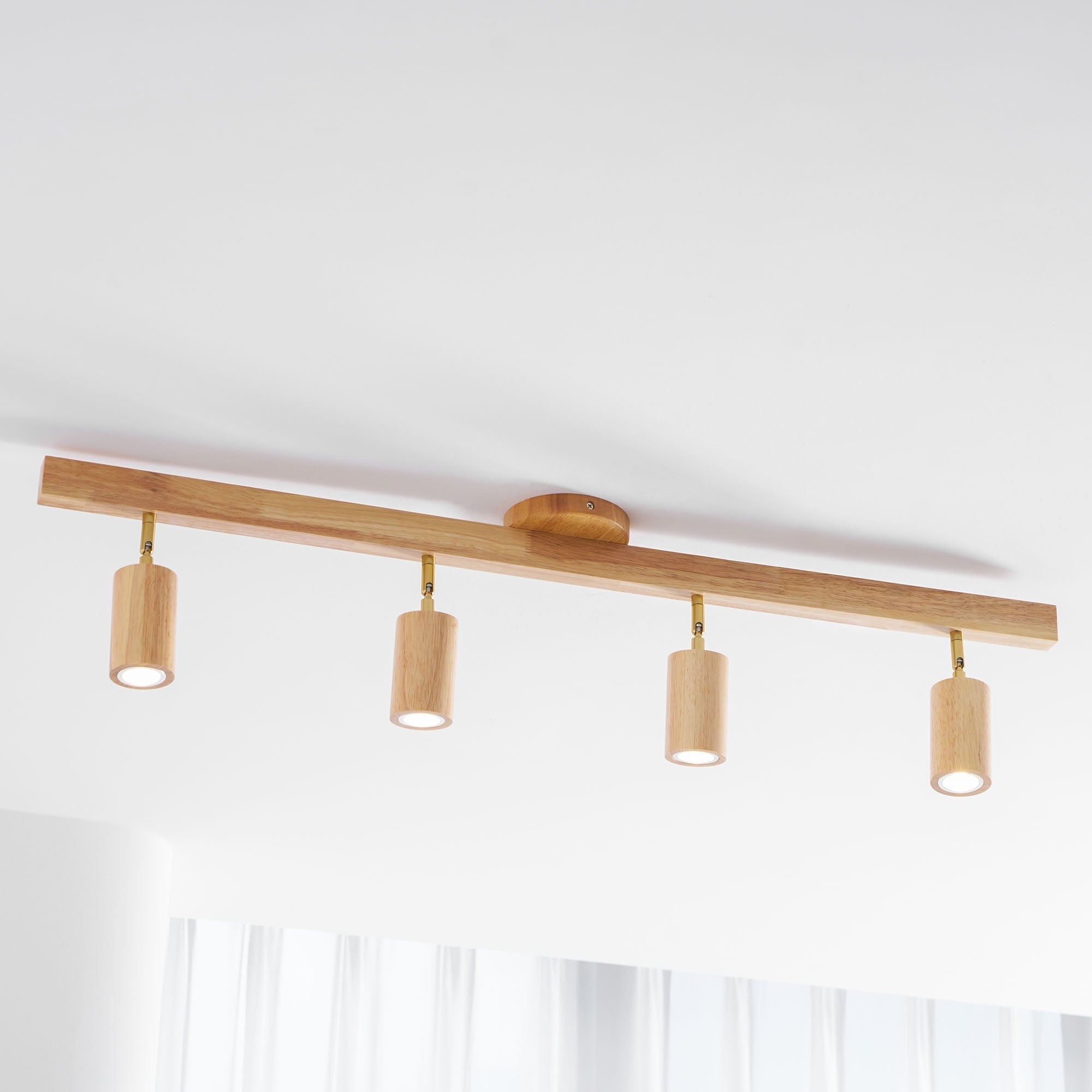 Foco ajustable japonés de madera con LED 1 luz