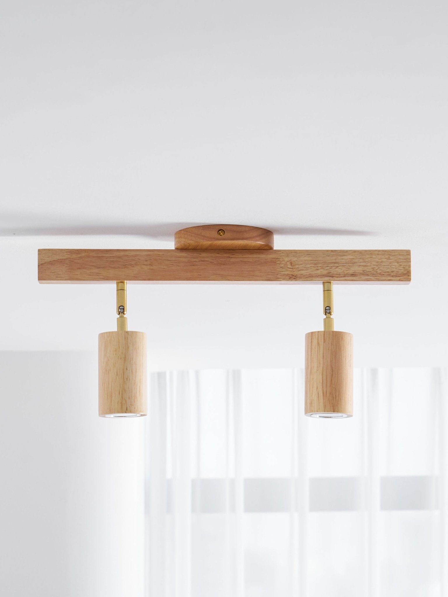 Foco ajustable japonés de madera con LED 1 luz