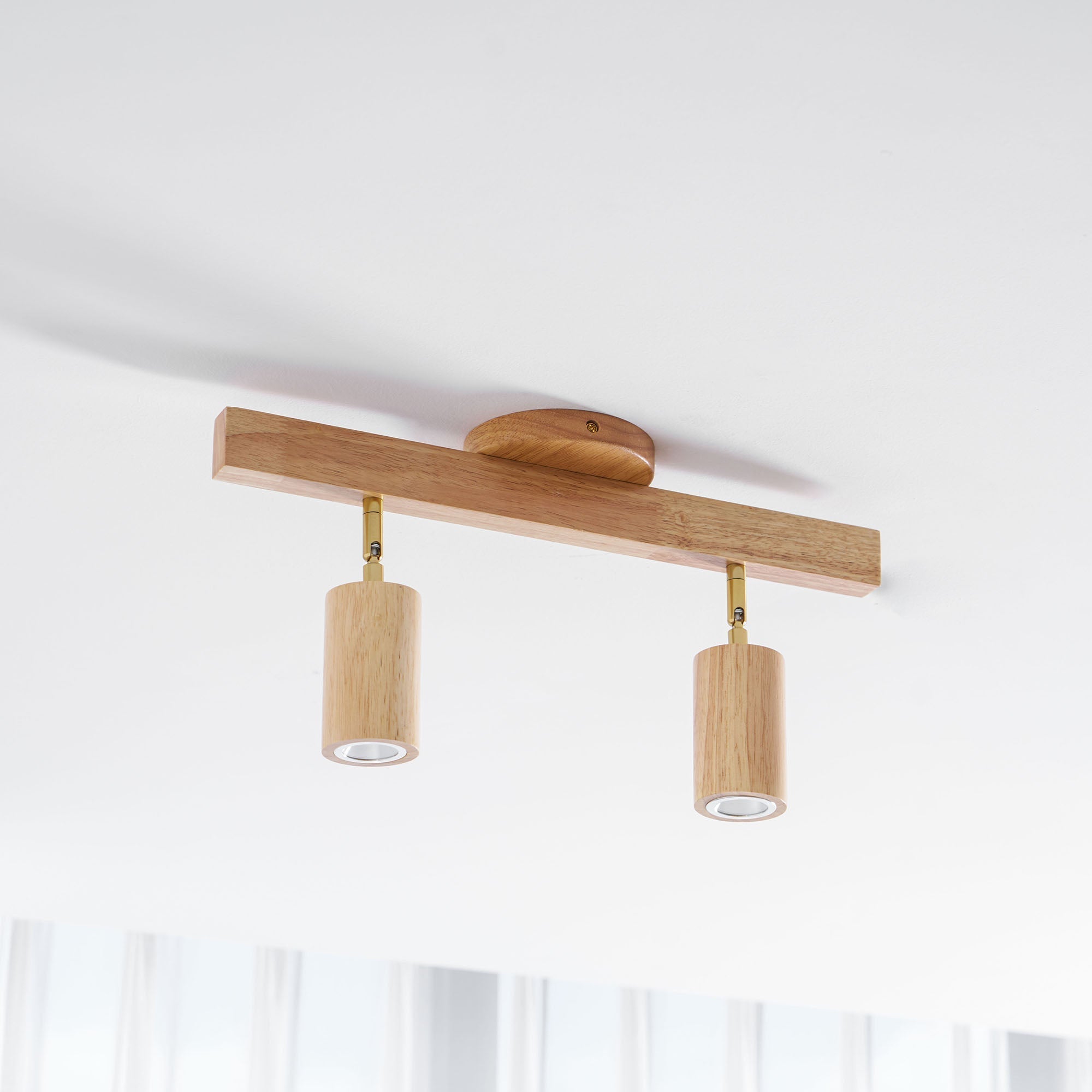 Foco ajustable japonés de madera con LED 1 luz