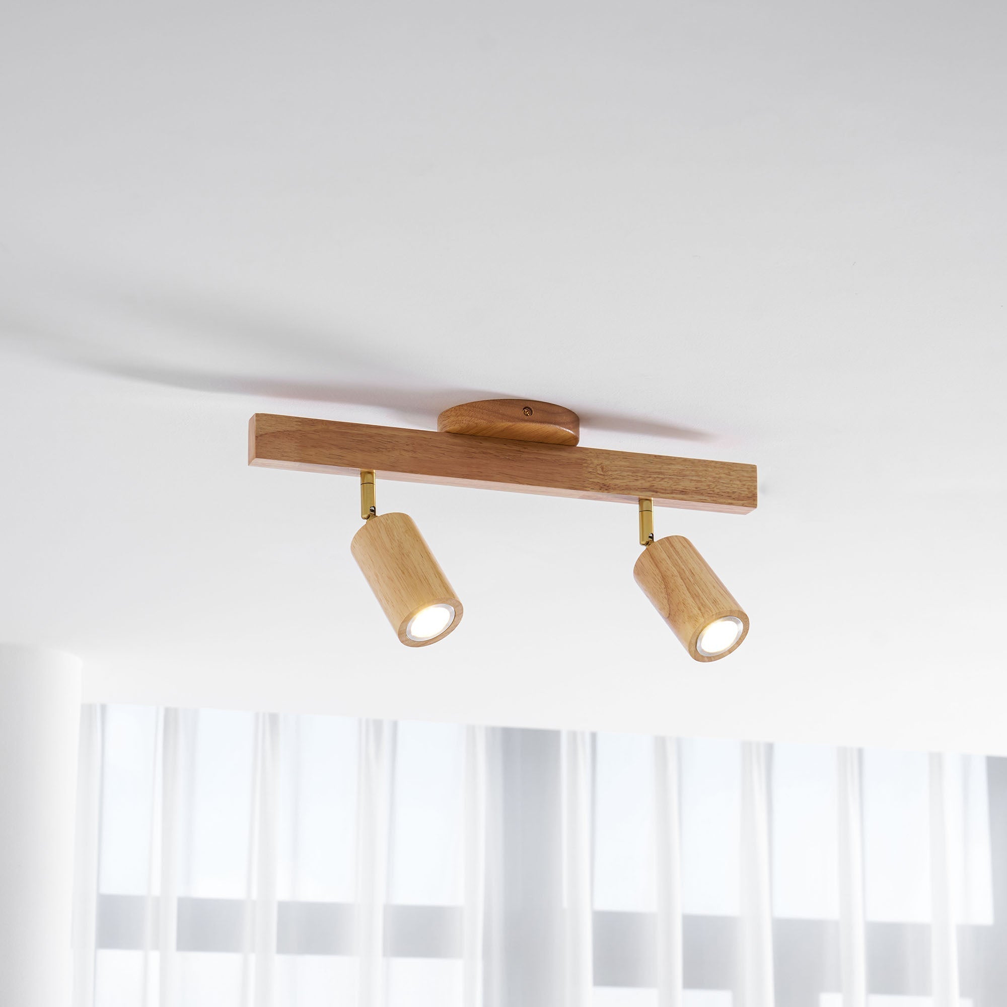 Foco ajustable japonés de madera con LED 1 luz