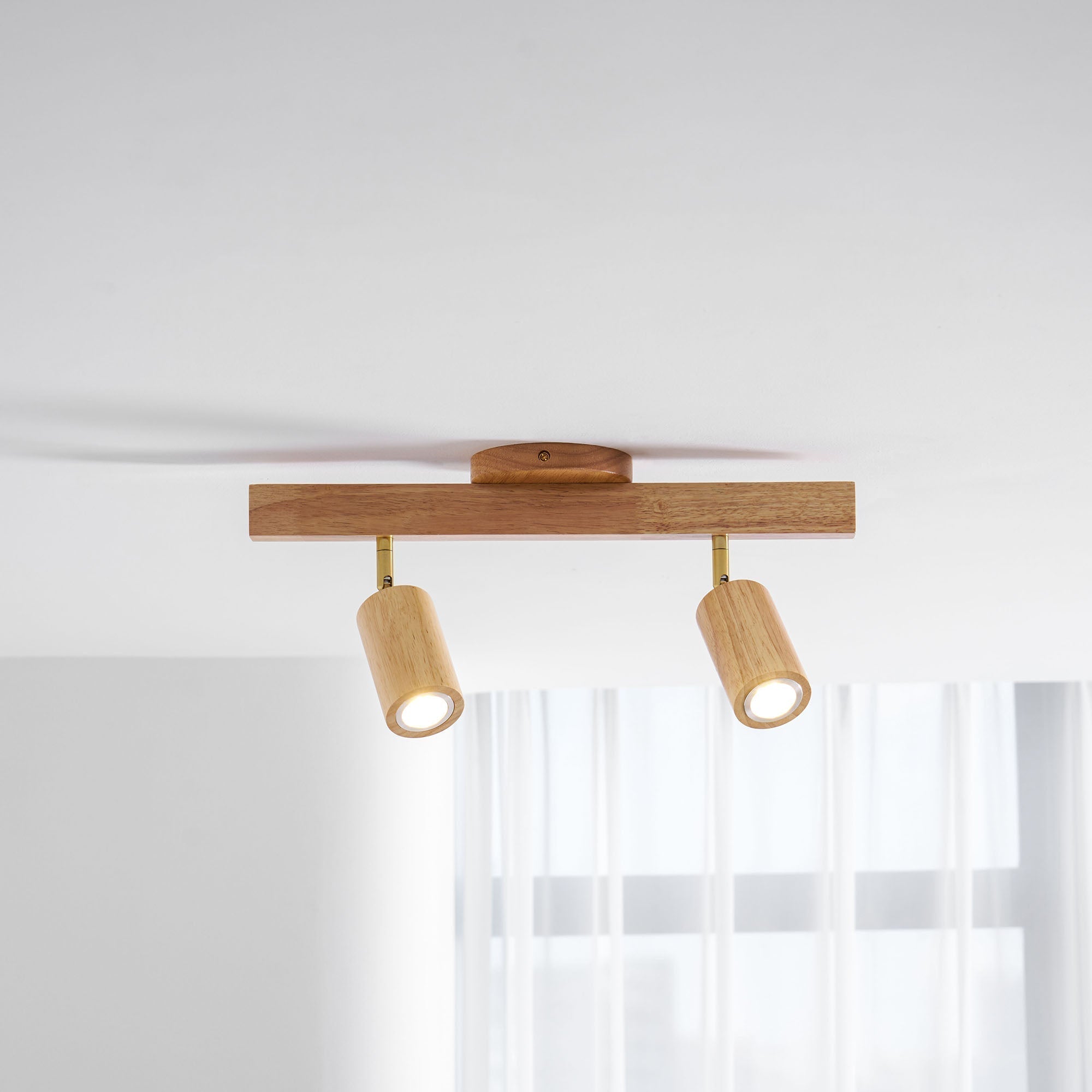 Foco ajustable japonés de madera con LED 1 luz