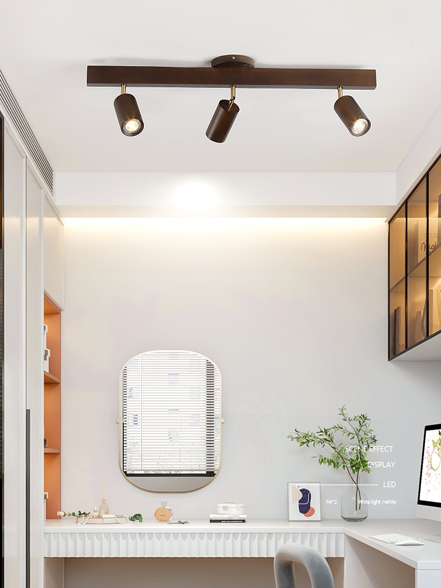 Foco ajustable japonés de madera con LED 1 luz
