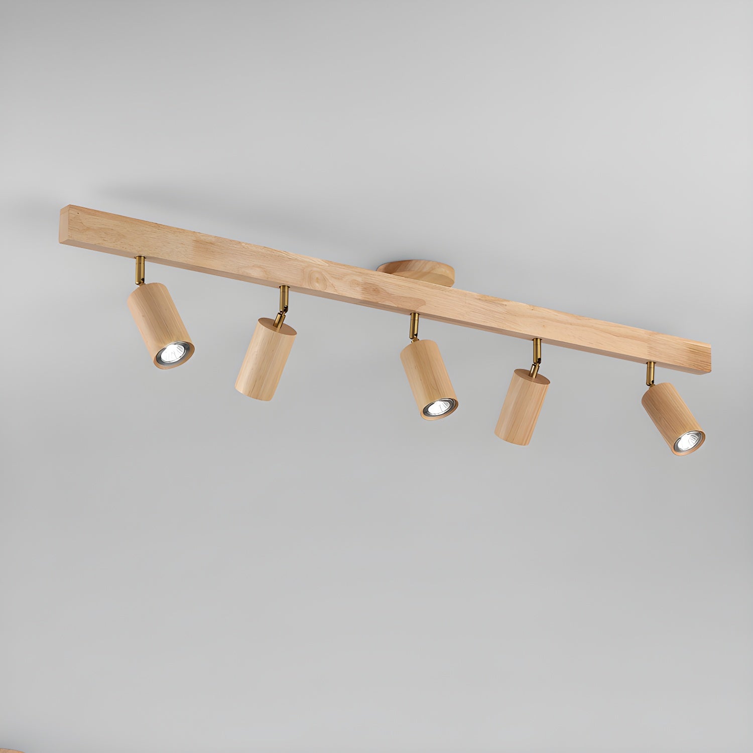 Foco ajustable japonés de madera con LED 1 luz