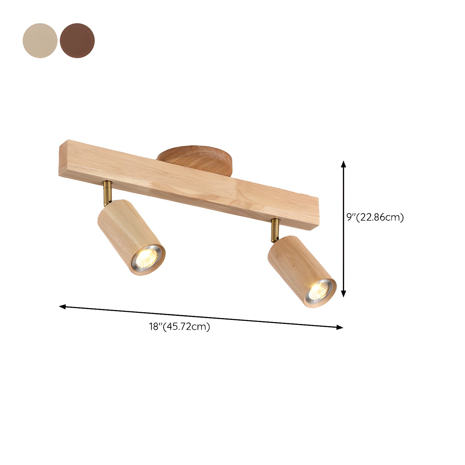 Foco ajustable japonés de madera con LED 1 luz