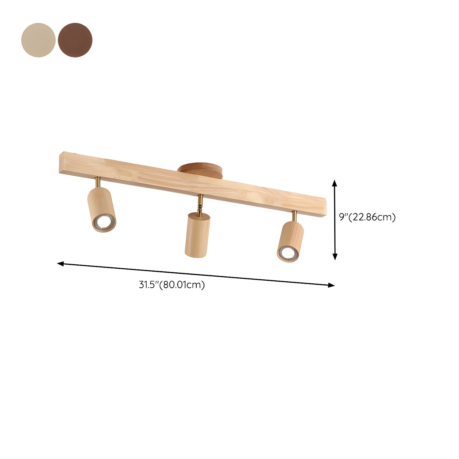 Foco ajustable japonés de madera con LED 1 luz