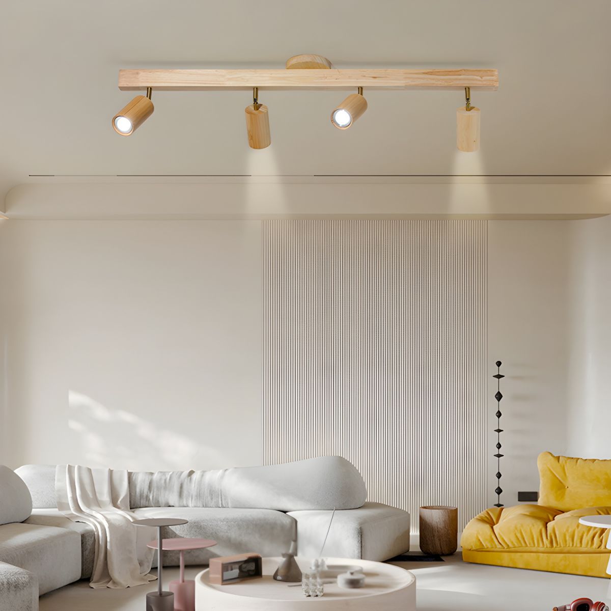 Foco ajustable japonés de madera con LED 1 luz