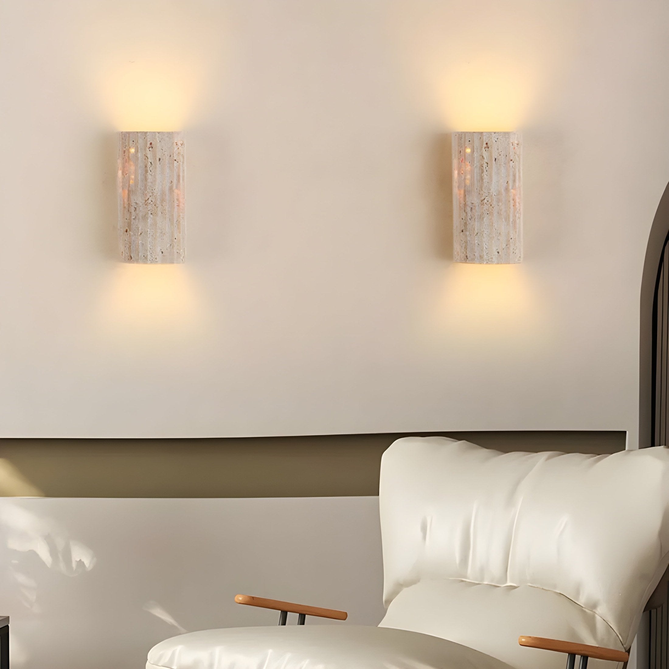 Lampada da Parete in Pietra Naturale con Illuminazione LED Interna