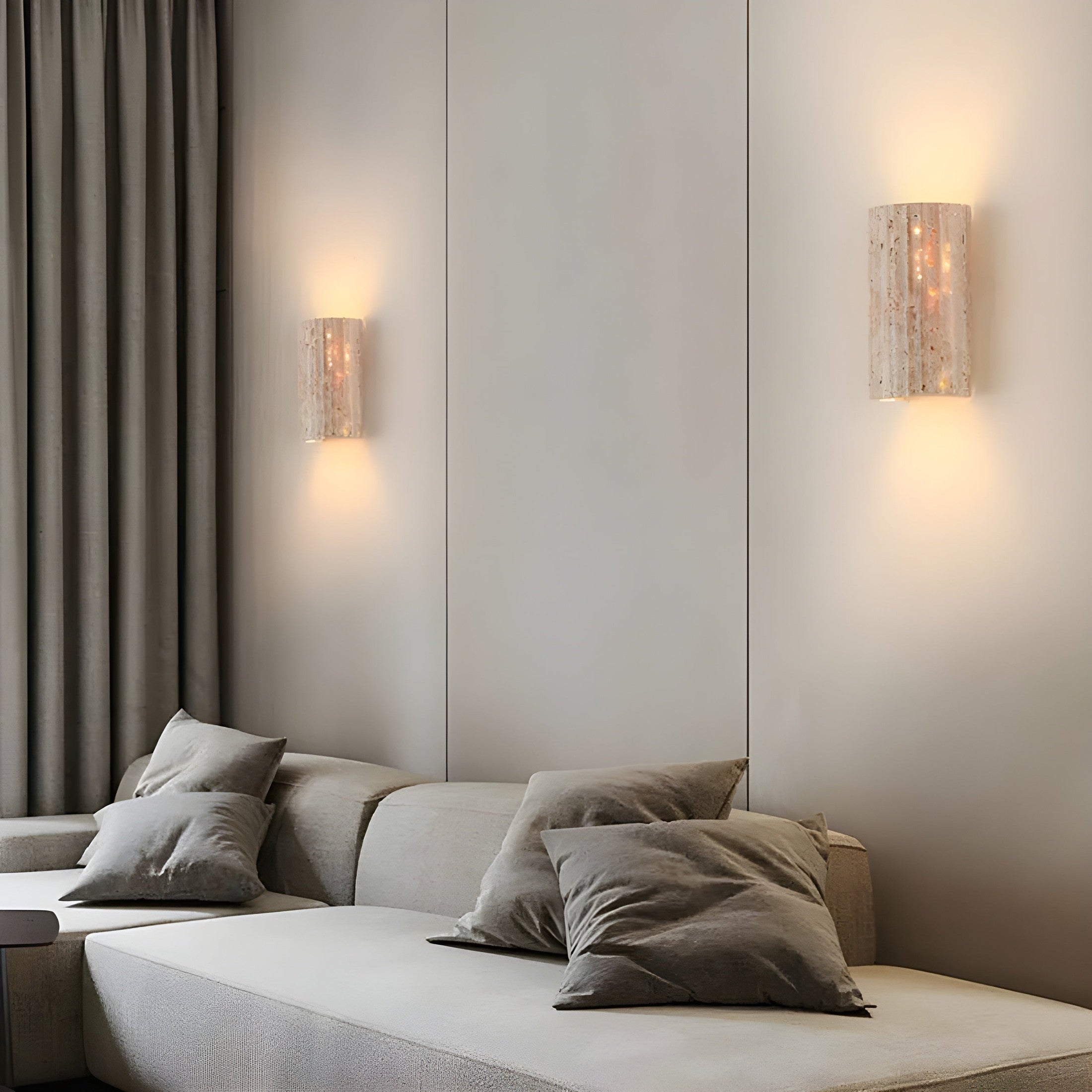 Lampada da Parete in Pietra Naturale con Illuminazione LED Interna