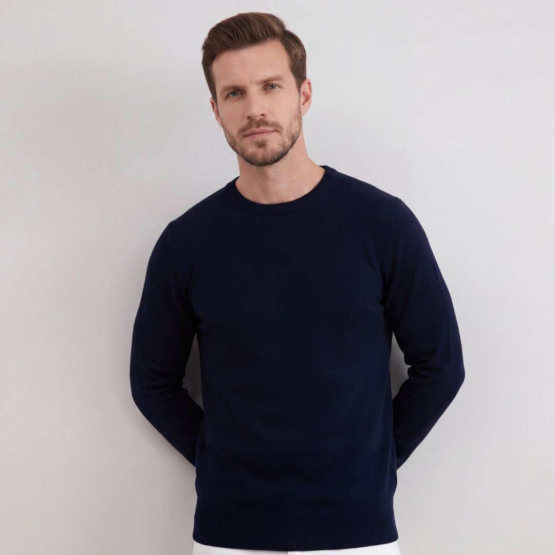 Marineblå Crewneck Sweater