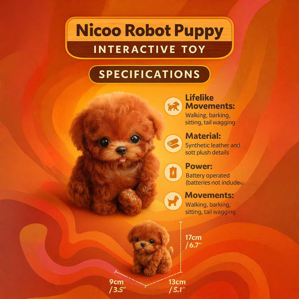 Puili | Nicoo Roboter-Welpe Interaktives Spielzeug Realistischer lebensechter Hund für Kinder
