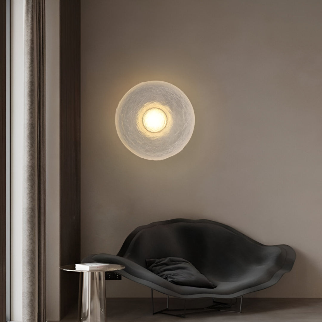Aplique de pared moderno minimalista redondo de resina LED de 1 luz