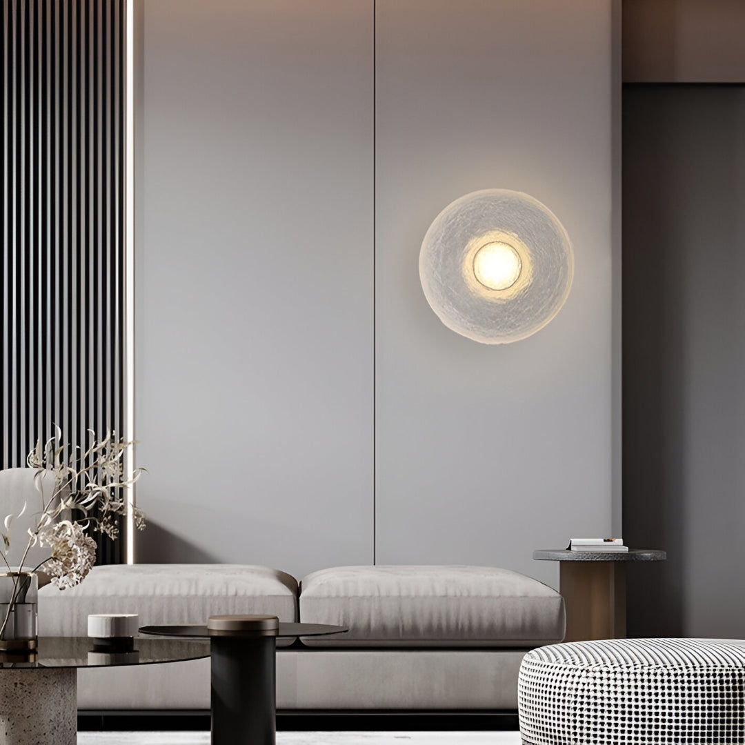 Aplique de pared moderno minimalista redondo de resina LED de 1 luz