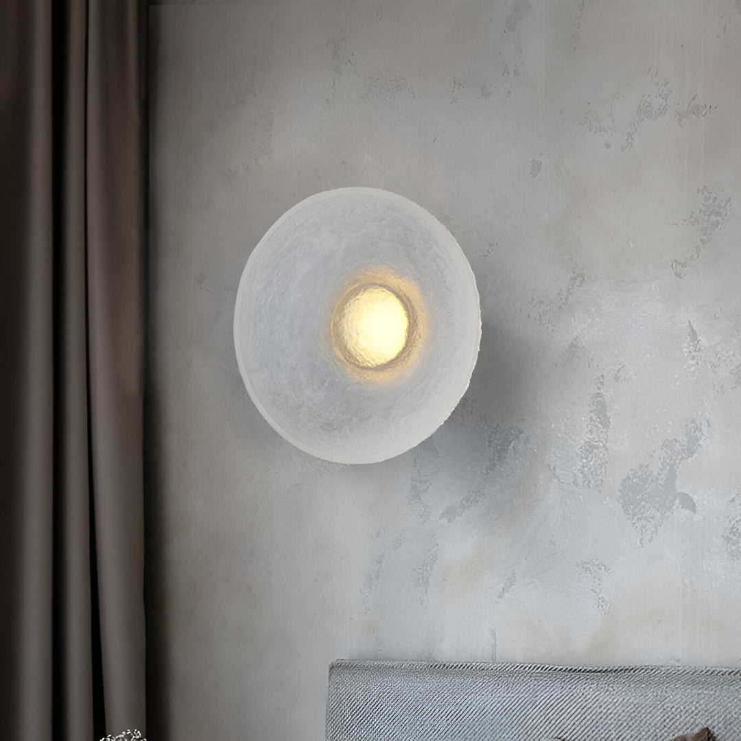 Aplique de pared moderno minimalista redondo de resina LED de 1 luz