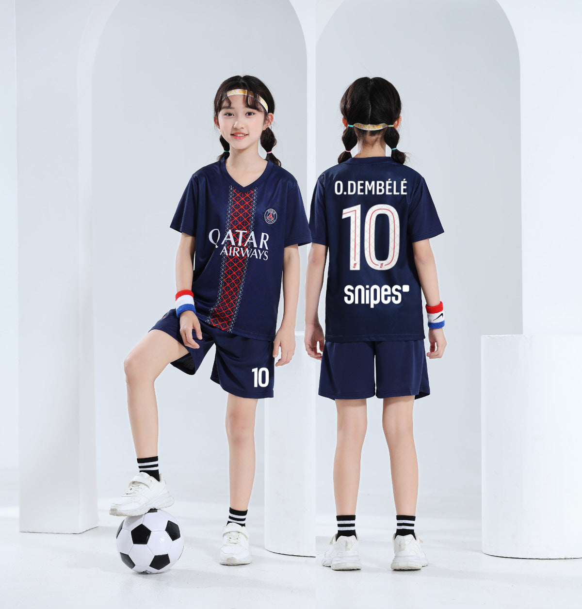 Conjunto de Camiseta y Pantalones Cortos de Fútbol para Niños – Dembélé