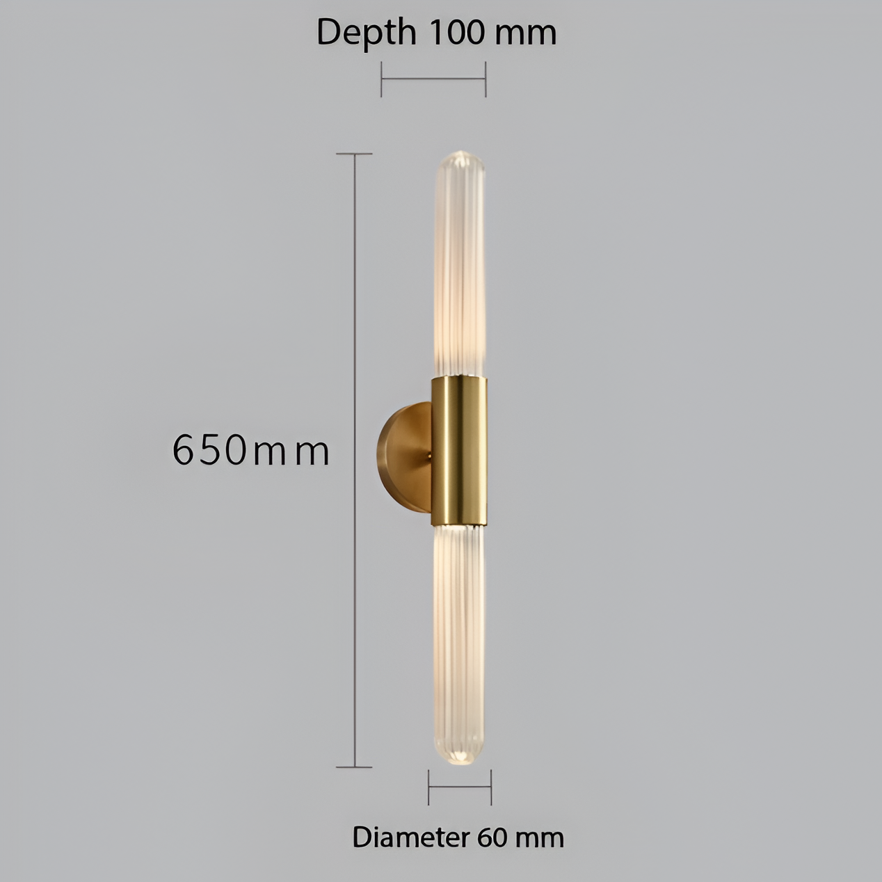 Aplique de pared nórdico de latón con vidrio efecto ondas de agua LED de 1 luz