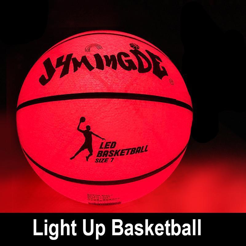 Pallacanestro LED ad Alta Luminosità che Brilla al Buio + Set Rete Luminosa per Pallacanestro