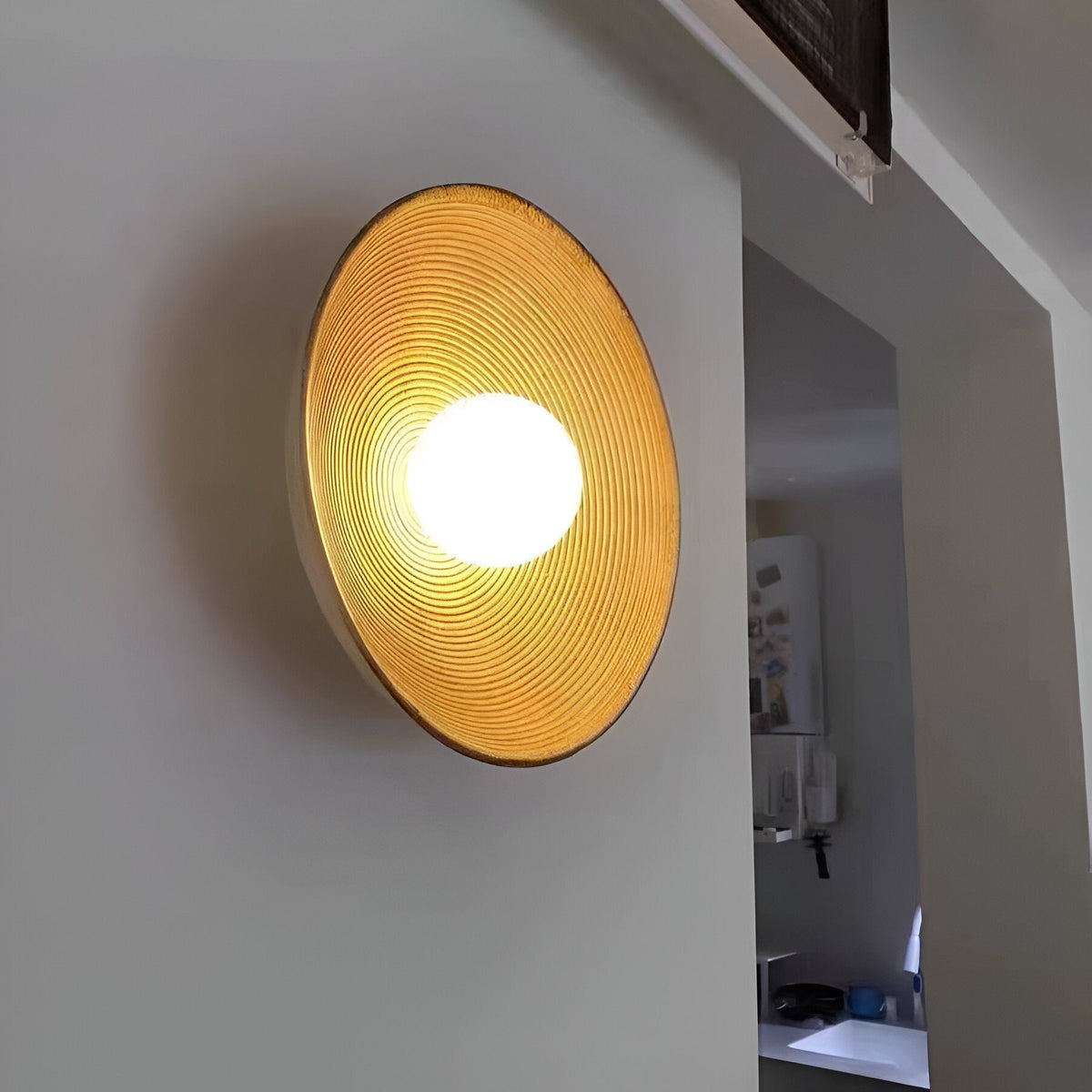 Retro Harz Keramik-Stil runde LED-Wandleuchte 1-flammig