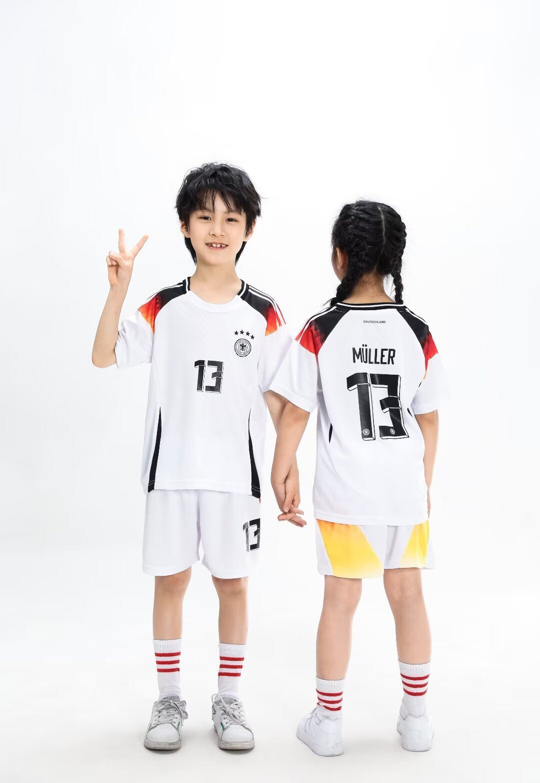 Kinder Fußballtrikot & Shorts Set Deutschland - Müller