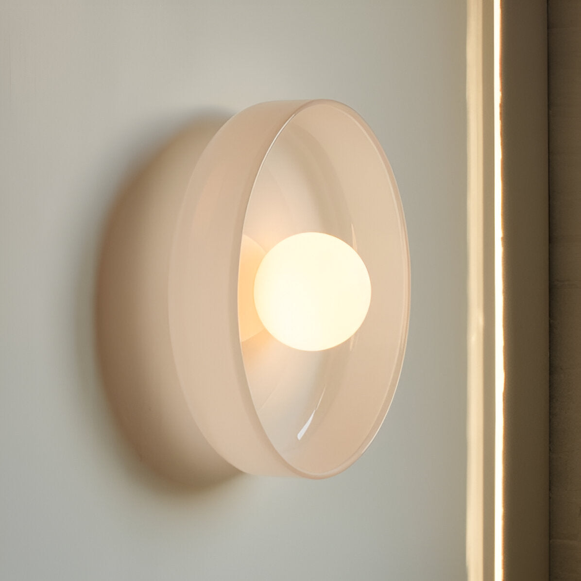 Lampada da parete e soffitto a disco d'oliva in vetro nordico LED 1 luce