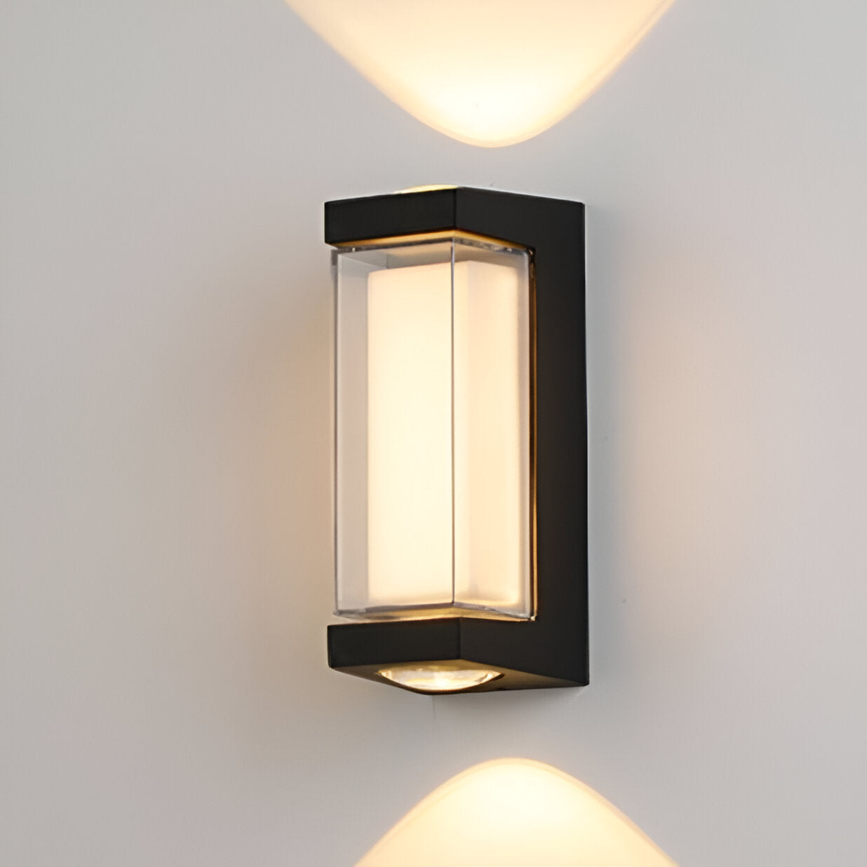 Nordische minimalistische Acryl rechteckige Außenwandleuchte LED Up-Down