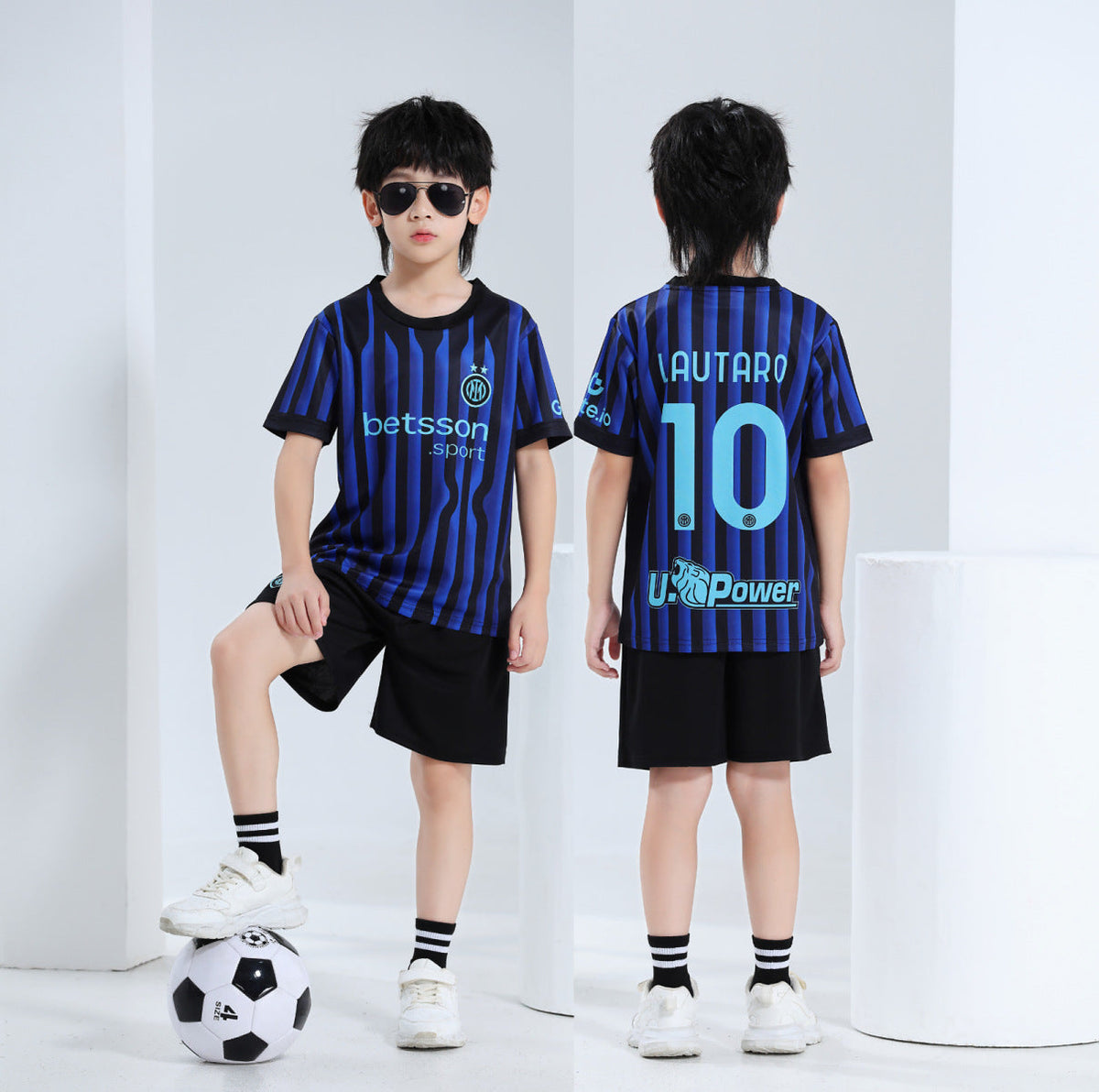 Voetbalshirt en korte broek set voor kinderen – Lautaro Martínez