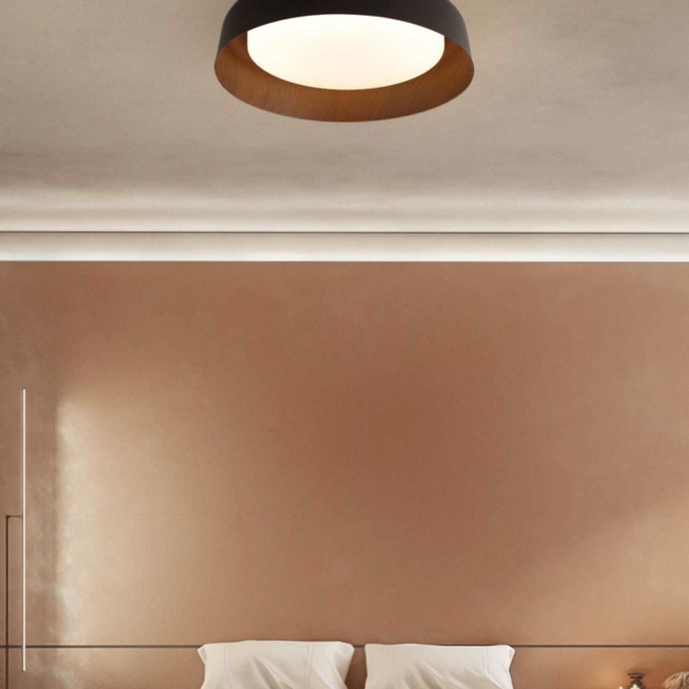 Lampada da soffitto rotonda in legno Wabi-Sabi LED 1 luce