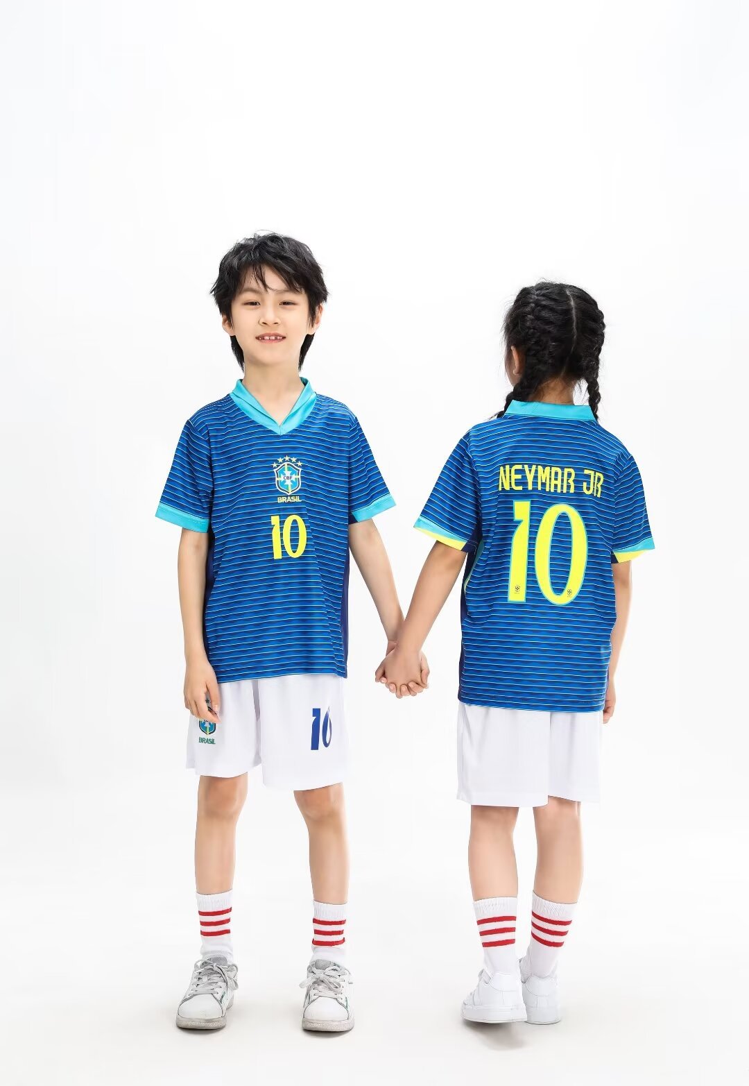 Conjunto de camiseta y pantalones cortos de fútbol para niños Brasil - Neymar Jr.