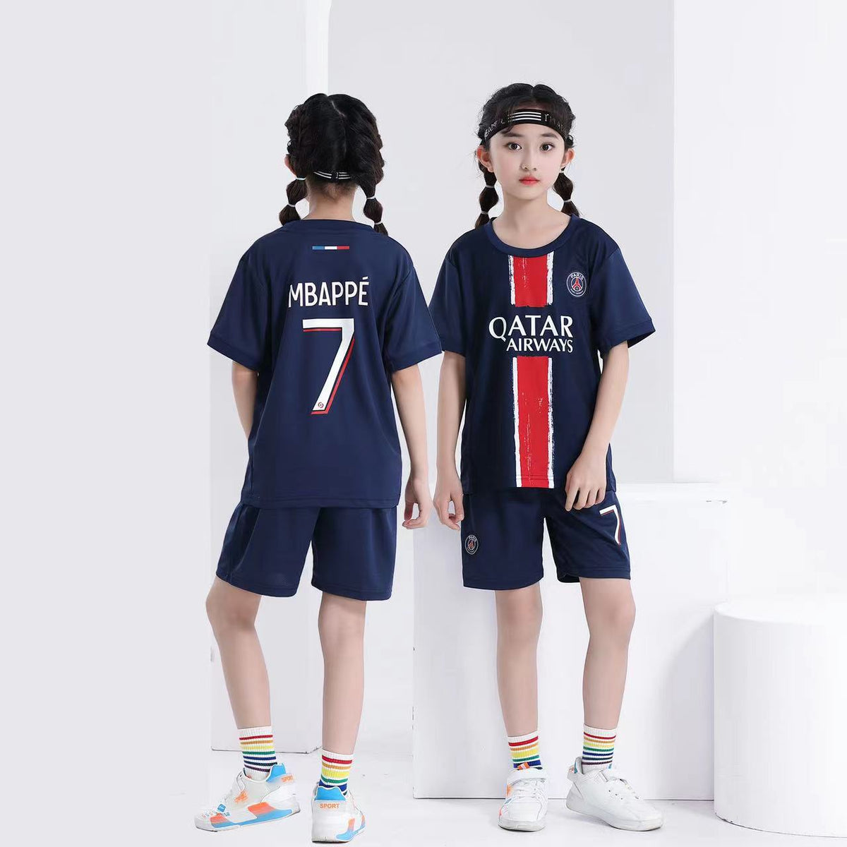 Conjunto de Camiseta y Pantalones Cortos de Fútbol para Niños PSG – Mbappé