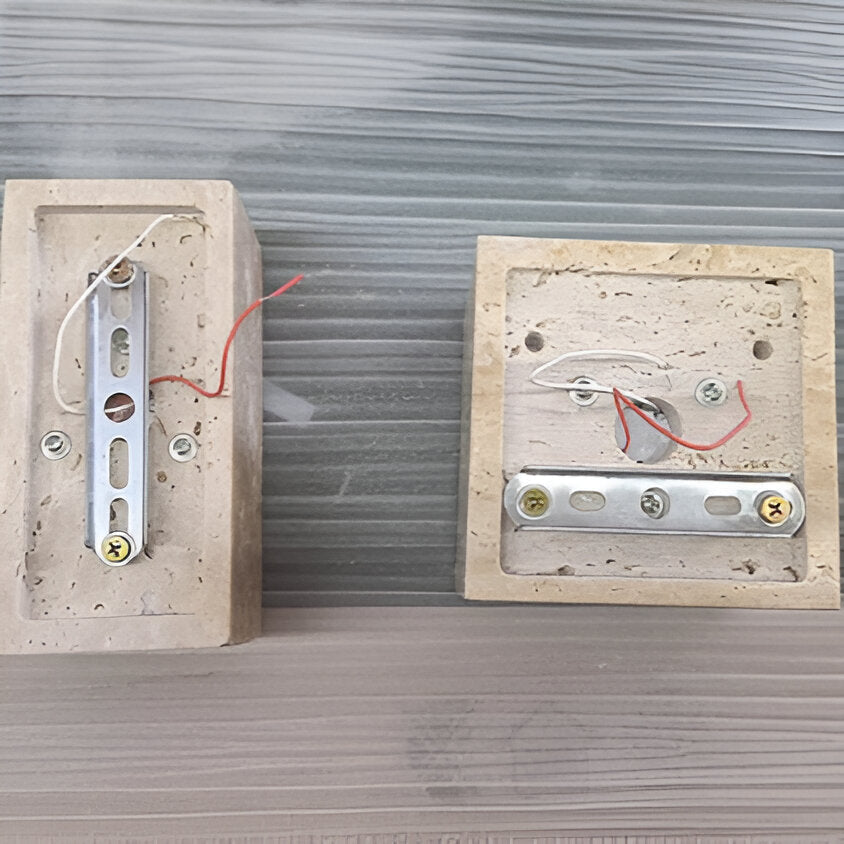 Luz de pared exterior cuadrada minimalista de piedra travertino LED de 1 luz