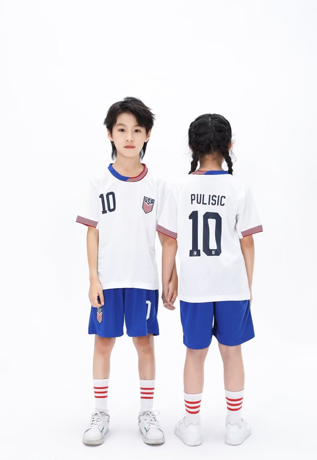 Conjunto de camiseta y pantalones cortos de fútbol para niños EE. UU. - Pulisic